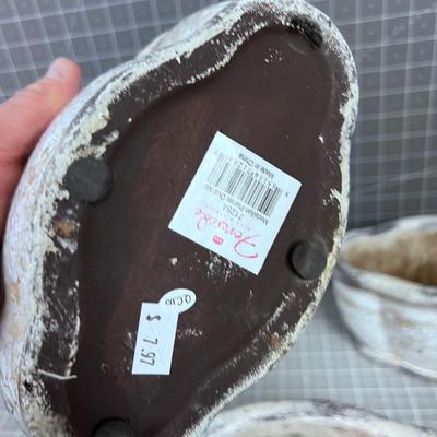 (3) Medallion OVAL Planter, NEW Not used.  