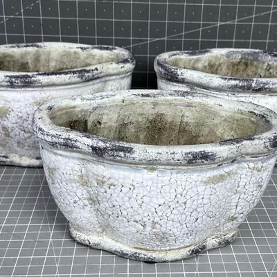 (3) Medallion OVAL Planter, NEW Not used.  