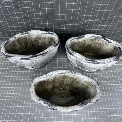 (3) Medallion OVAL Planter, NEW Not used.  