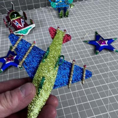 Glittery Tin Ornaments and Stars 