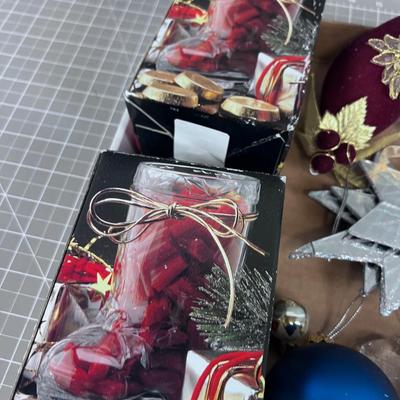 Christmas Ornament Tray with Glass Candy BOOTS 