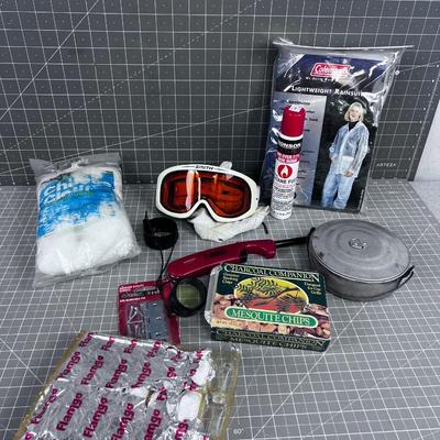Outdoor Items: Fire Starter, Rain Coat, Etc. 