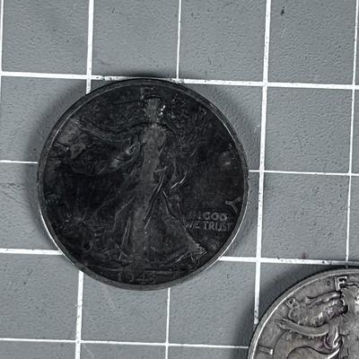 2 Walking Liberty 90% Silver Half Dollars 1942 & 1943