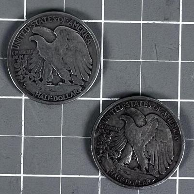 2 Walking Liberty 90% Silver Half Dollars 1942 & 1943