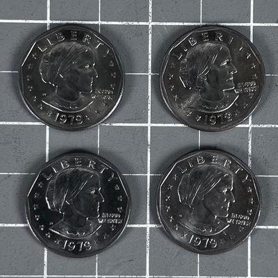 (4) Susan B. Anthony Silver Dollars 