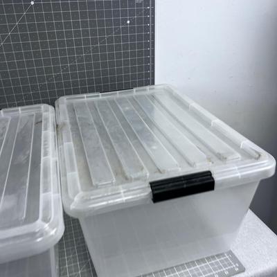 2 Clear Storage Tubs with Lids