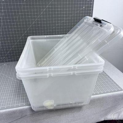 2 Clear Storage Tubs with Lids