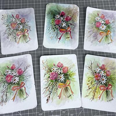 (6) Little Watercolor Paintings, Originals by Virginia Clarkson