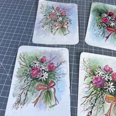 (6) Little Watercolor Paintings, Originals by Virginia Clarkson