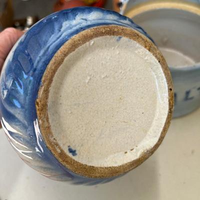 3 salt glazed crocks