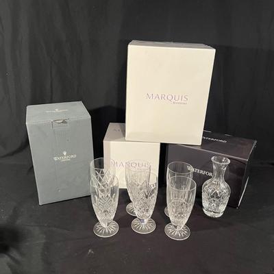 Ice Bucket/Chiller, Pitcher & Iced Tea Glasses - All Waterford Crystal (G-RG)