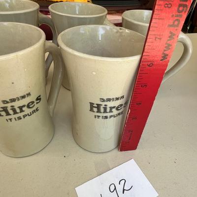 Antique HIRES root beer stoneware mugs