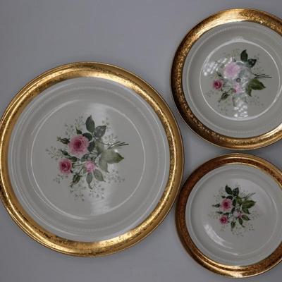 USA Eastern China 22K Gold Plates - Set of (3)