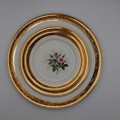 USA Eastern China 22K Gold Plates - Set of (3)