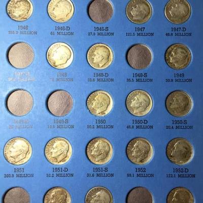 Mercury silver dime book incomplete