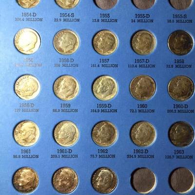 Mercury silver dime book incomplete