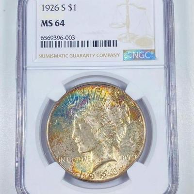 1926 S Peace dollar MS 64