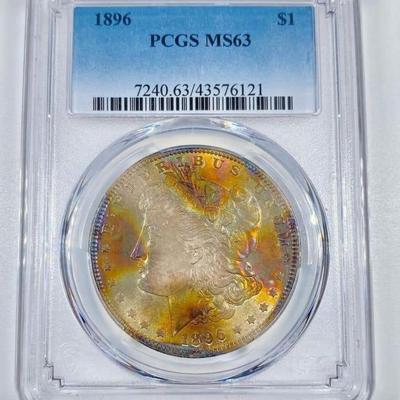 1896 Morgan silver dollar MS 63