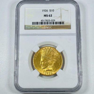 1926 10 $ Gold MS 62 Reserve set
