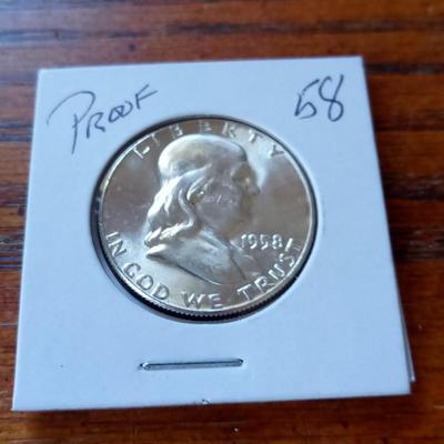 LOT 4 1958 PROOF HALF DOLLAR