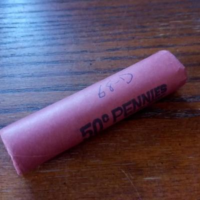 LOT 7 ROLL 1968-D LINCOLN CENTS