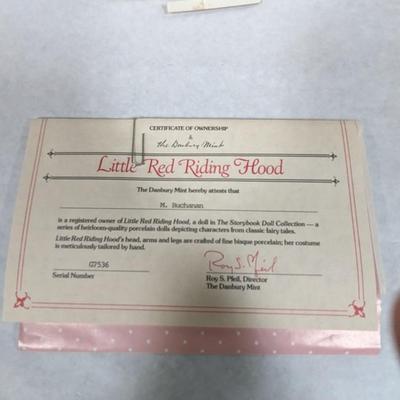 Danbury Mint Little Red Riding Hood With COA