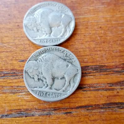 LOT 9 TWO OLD BUFFALO NICKELS