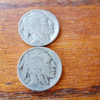 LOT 9 TWO OLD BUFFALO NICKELS