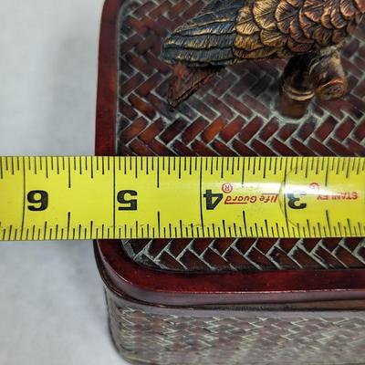 Vintage Hand Painted Dezine Bird Trinket Box