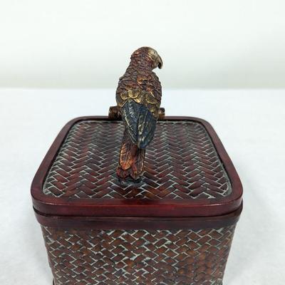Vintage Hand Painted Dezine Bird Trinket Box