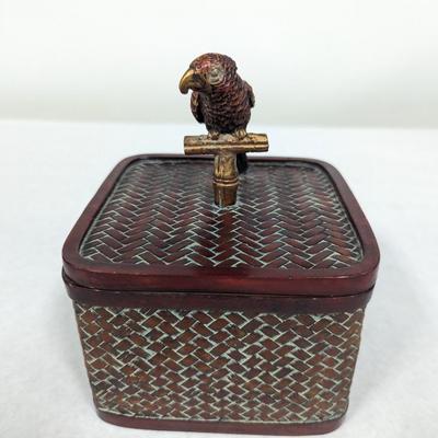 Vintage Hand Painted Dezine Bird Trinket Box