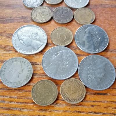 LOT 11 LOT OF 14 OLD FOREIGN COINS