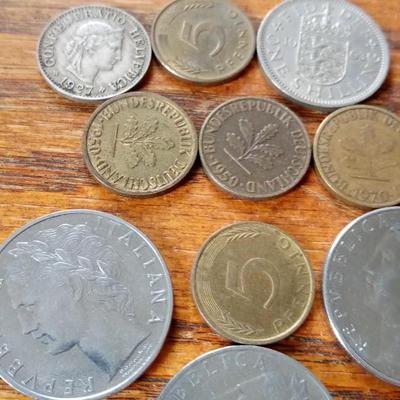 LOT 11 LOT OF 14 OLD FOREIGN COINS