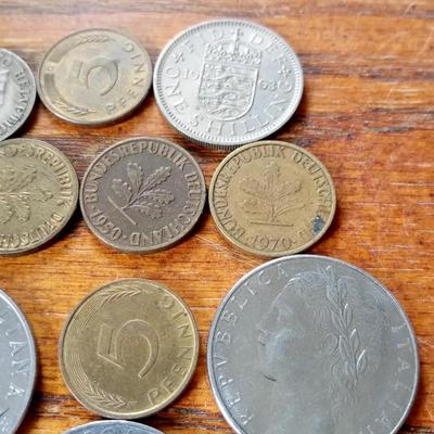 LOT 11 LOT OF 14 OLD FOREIGN COINS