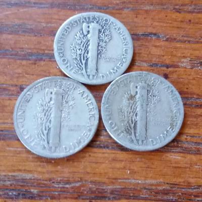 LOT 12 1945-P-D-S DIMES