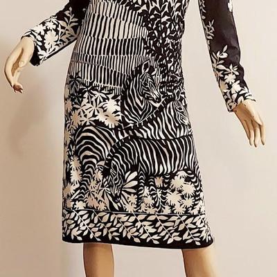 Vtg 1960 Paganne Gene Berk Zeebra Dress
