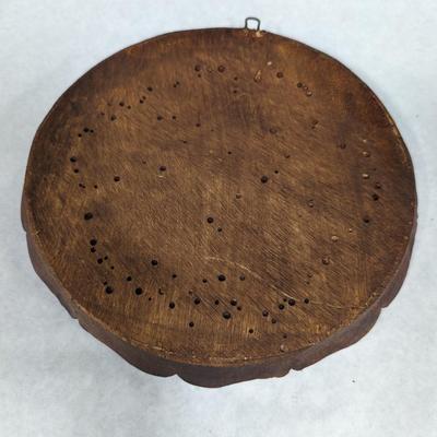 Vtg Neuschwanstein Castle Germany 3-D Souvenir Plate Handpainted Pressed Wood