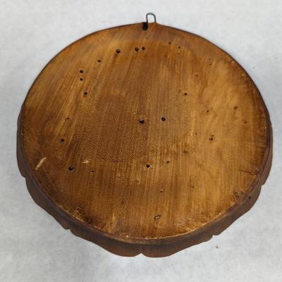 Vtg Augsburg Castle Germany 3-D Souvenir Plate Handpainted Pressed Wood