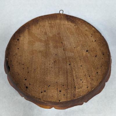 Vtg Heidelberg Germany 3-D Souvenir Plate Handpainted Pressed Wood