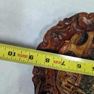 Vtg Heidelberg Germany 3-D Souvenir Plate Handpainted Pressed Wood
