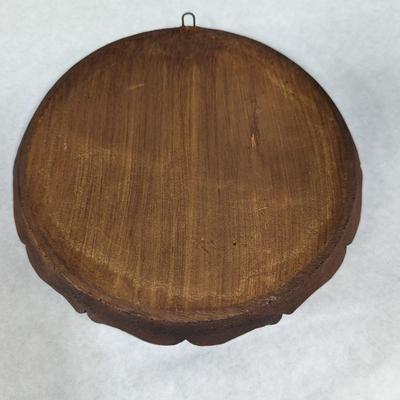 Vtg Rathaus München Germany 3-D Souvenir Plate Handpainted Pressed Wood