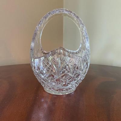 Large Crystal Cut Flower Basket