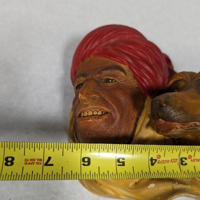 Vintage Afghan & Hound Chalkware Wall Hanging