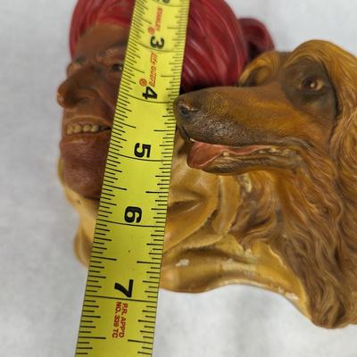 Vintage Afghan & Hound Chalkware Wall Hanging