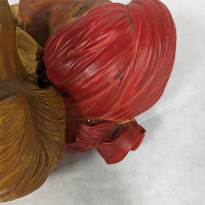 Vintage Afghan & Hound Chalkware Wall Hanging