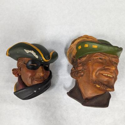Vintage Chalkware Pirate & Robinhood