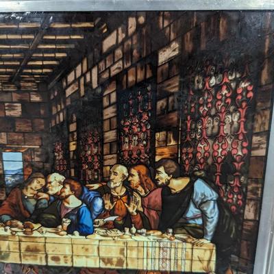 Framed Last Supper Stained Glass