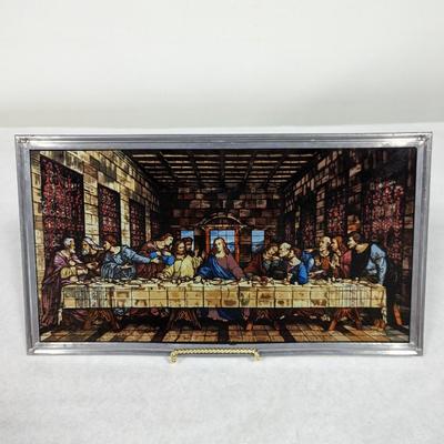 Framed Last Supper Stained Glass