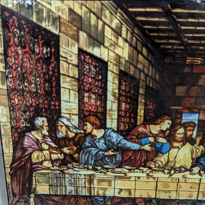 Framed Last Supper Stained Glass