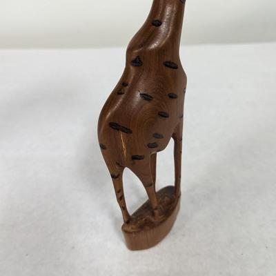 Hand Carved Wooden Giraffe
